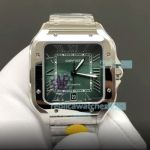 AF Swiss Clone Cartier Santos Large Model 9015 SS Watch Green Dial 39.8